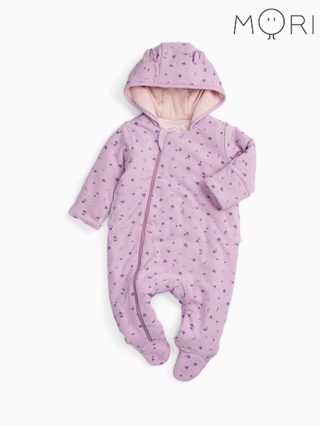 Mori Floral Supersoft Cosy Zip Up Pramsuit (V13494) | €77