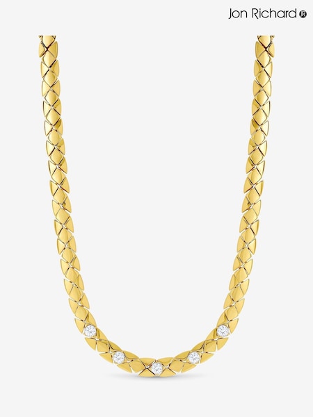 Jon Richard Gold Plated 18K and Crystal Flat Chain Necklace (V13511) | €66