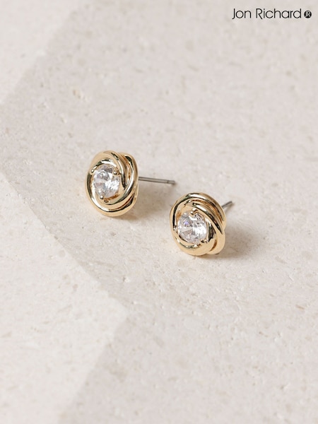 Jon Richard Gold Plated and Crystal Knot Earrings (V13522) | €27