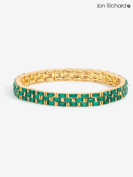 Jon Richard Gold Plated and Emerald Chain Stretch Bracelet (V13530) | €35
