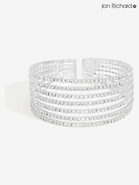 Jon Richard Silver Plated and Crystal Statement Cuff Bracelet (V13538) | €33
