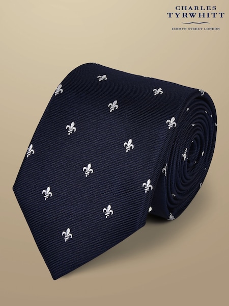 Charles Tyrwhitt Blue French Fleur De Lys Silk Tie (V13620) | €53