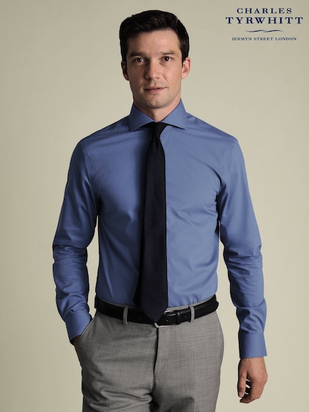 Charles Tyrwhitt Blue Ocean Non-Iron Stretch Poplin Cutaway Slim Fit Shirt (V13641) | €93