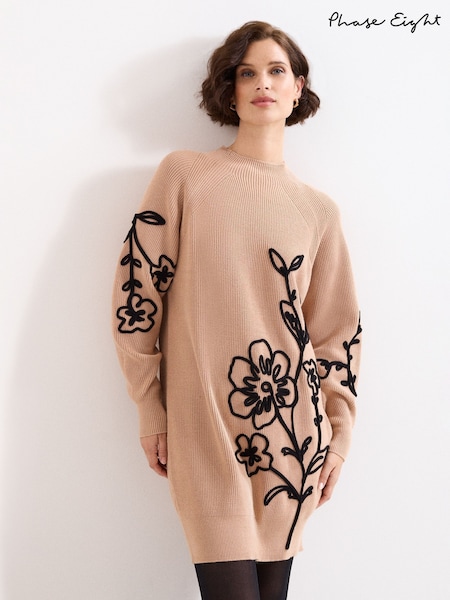 Phase Eight Brown Rosa AppliquéJumper (V13728) | €140