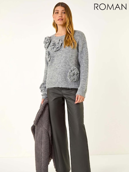 Roman Chunky Floral Knit Jumper (V13783) | R$ 580