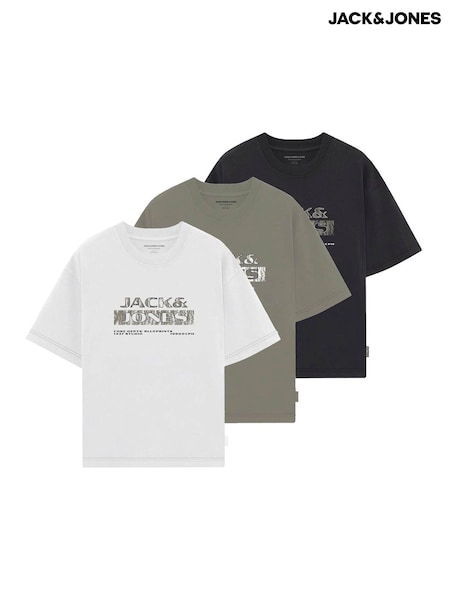 JACK & JONES White 3 Pack Logo Short Sleeve T-Shirts (V13912) | R$ 295