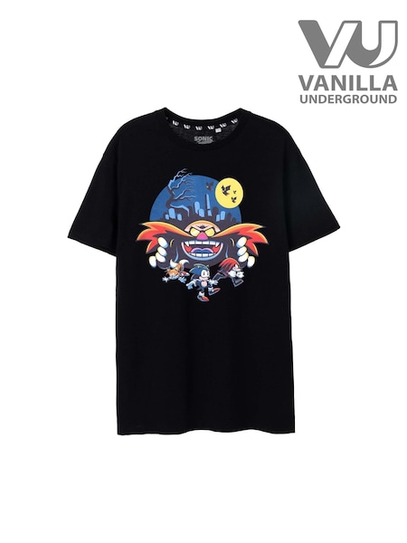 Vanilla Underground Black Sonic the Hedgehog Short Sleeved T-Shirt (V13925) | 130 QAR