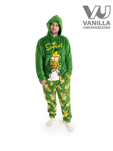 Vanilla Underground Green The Simpsons Homer Long Sleeve Long Leg Pyjamas Set (V13945) | €62