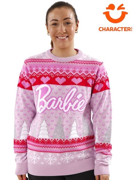 Character Pink Barbie Christmas Tree Jumper (V14036) | €39