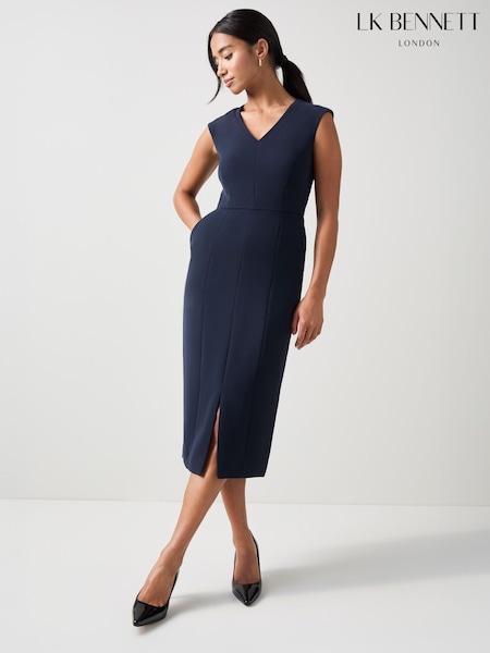 LK Bennett Blue Audrey Petite Spring Peplum Jacket (V14142) | €381