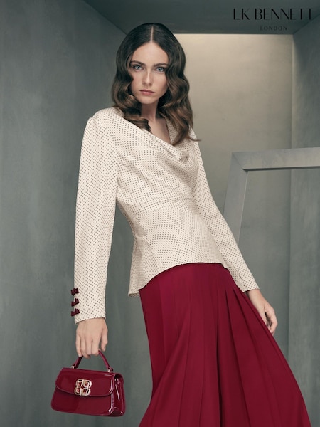 LK Bennett Cream Eva Bow Top (V14147) | €262