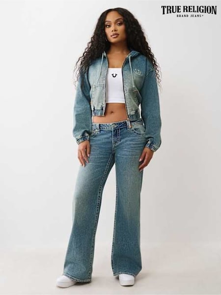 True Religion Blue Bobbi Low Rise Baggy Big T Jeans (V14318) | AED809