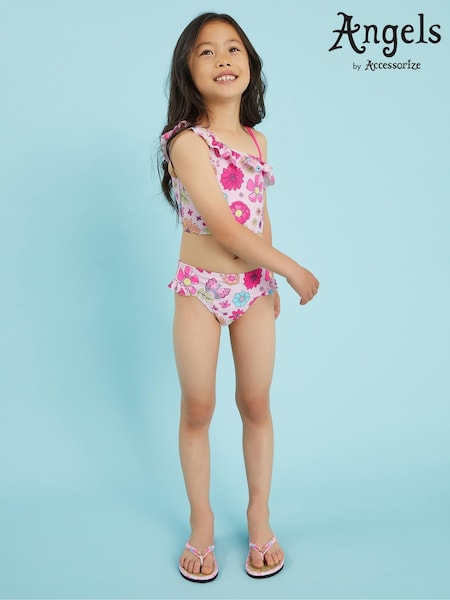 Angels By Accessorize Pink Girls Retro Bloom Bikini Set (V14388) | €20 - €21.50