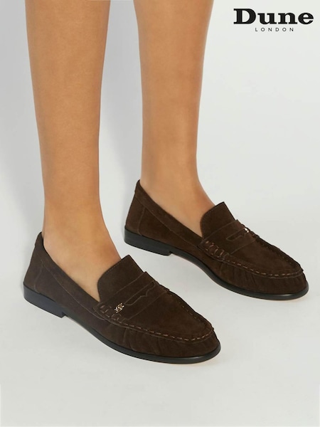 Dune London Brown Wf Grisella Ruched Apron Penny Loafers (V14419) | R$ 980
