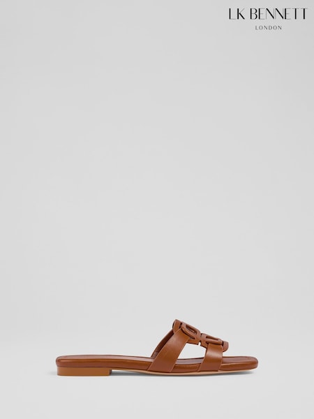 LK Bennett Brown Casper Leather Ballet Flats (V14528) | AED1,159
