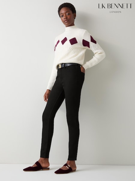 LK Bennett Black Lottie Cotton Skinny Stretch Jeans (V14540) | €164