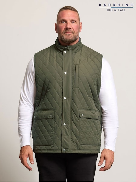 BadRhino Big & Tall Green Diamond Quilted Gilet (V14546) | €80