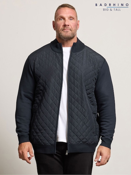 BadRhino Big & Tall Blue Full Zip Diamond Quilted Fleece (V14553) | €66