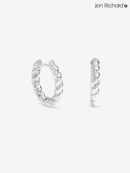 Jon Richard Silver Plated Twist Hoop Earrings (V14557) | €24