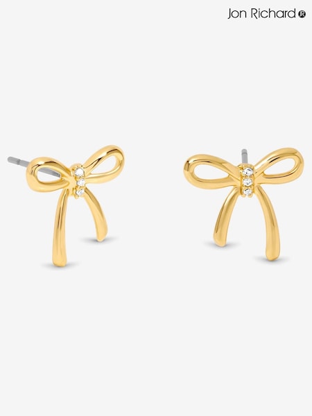 Jon Richard Gold 18K Plated Bow Earrings Hanging Heart (V14583) | €18.50