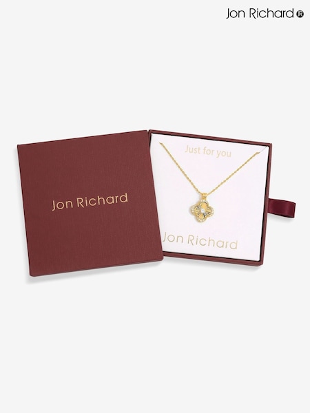 Jon Richard Gold 18K Plated Clover Pendant - Gift Box (V14586) | €25