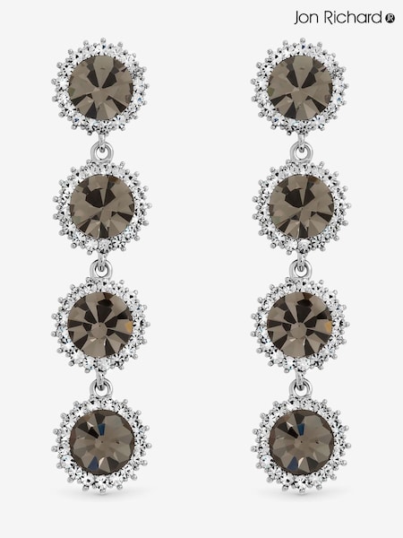 Jon Richard Silver Tone Black Diamond Statement Drop Earrings (V14607) | €40