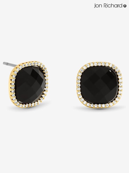 Jon Richard Gold Plated and Jet Crystal Stud Earrings (V14609) | €22.50