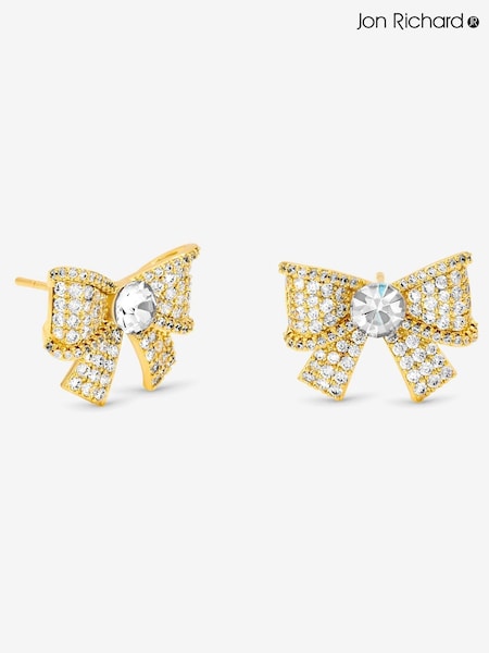 Jon Richard Gold Plated and Pave Bow Studs (V14645) | €33
