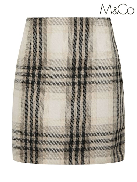 M&Co Natural Check A-Line Skirt (V14676) | €48