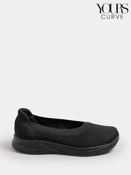 Yours Curve Extra-Wide Fit Knitted Ballet Trainers (V14688) | R$ 305