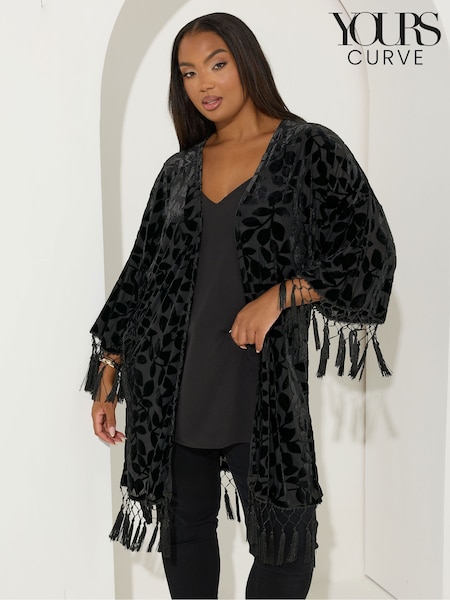 Yours Curve Black Devore Cover Up (V14697) | €58