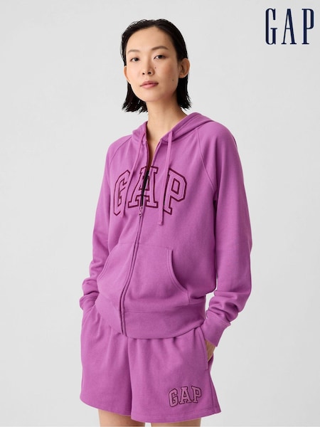 Gap Purple Logo Zip Through Relaxed Hoodie (V14728) | €23