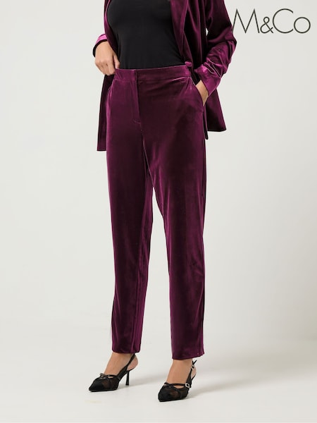 M&Co Velour Tapered Leg Trousers (V14783) | € 51
