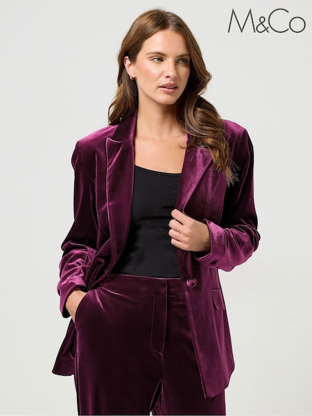 M&Co Red Velour Blazer (V14804) | €77