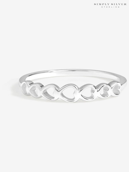 Simply Silver 925 Sterling Silver Polished Open Heart Ring (V14951) | €25