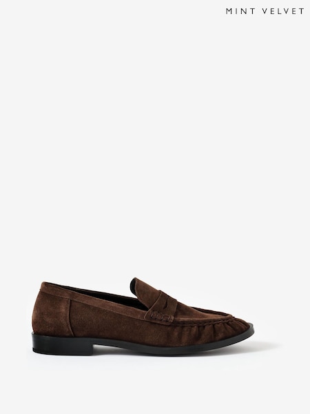 Mint Velvet Brown Suede Loafers (V15001) | €146