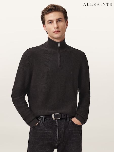 AllSaints Black Aspen Zip Funnel Jumper (V15268) | €154