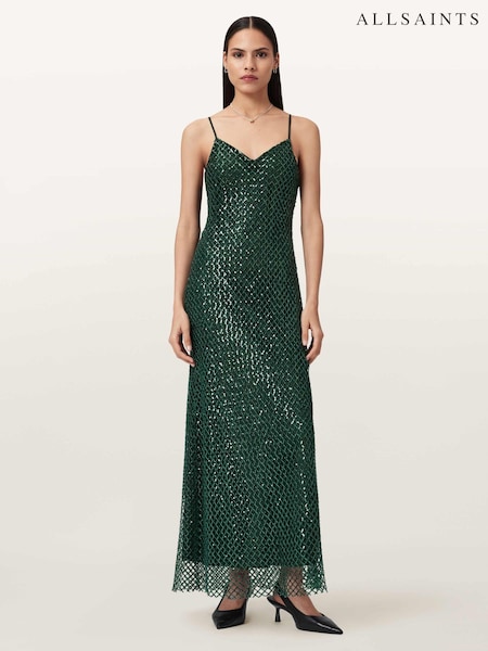 AllSaints Green Chantelle Dress (V15276) | €253