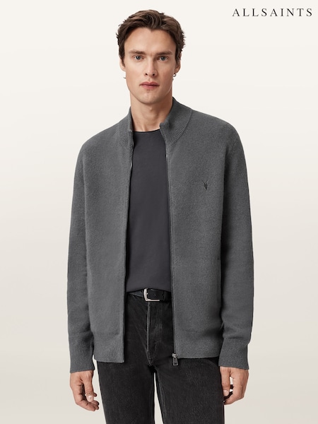 AllSaints Grey Statten Full Zip Jumper (V15292) | R$ 1.075