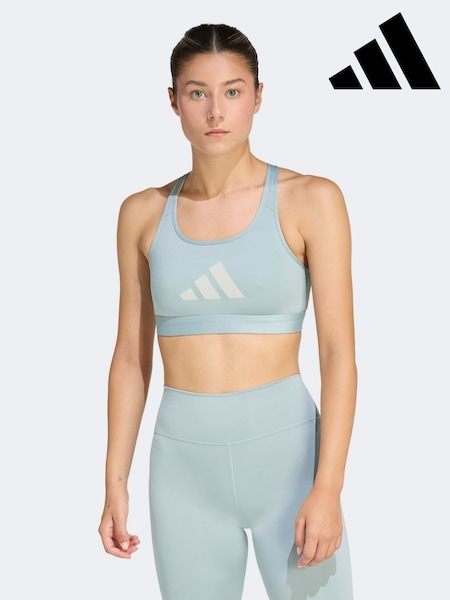adidas Blue Big Logo Low Impact Bra (V15321) | AED134