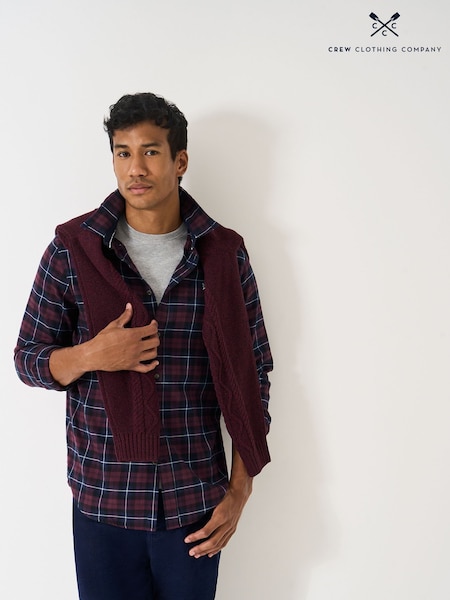 Crew Clothing Black Blackwatch Flannel Shirt (V15397) | €86.50