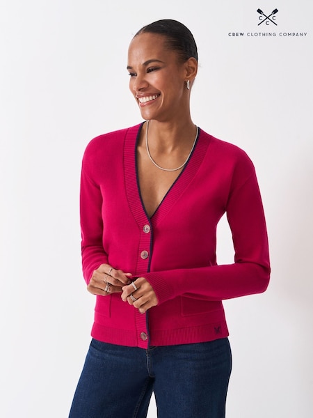 Crew Clothing Red V-Neck Pocket Cardigan (V15444) | €78
