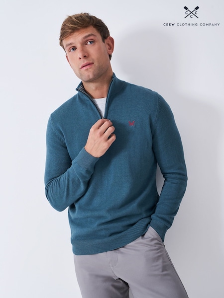 Crew Clothing Blue Classic Half Zip Jumper (V15459) | €99