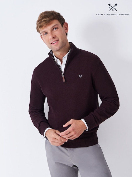 Crew Clothing Red Classic Half Zip Jumper (V15462) | AED408