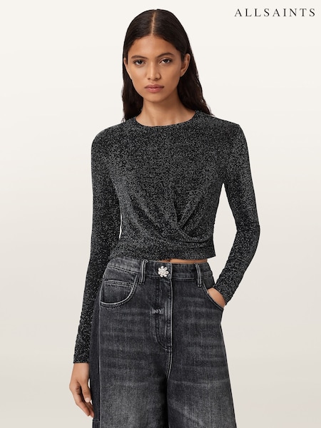 AllSaints Grey Skylar LS T-Shirt (V15499) | €112