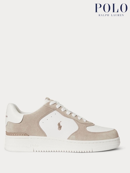 Polo Ralph Lauren Brown/Deckwash White Masters Crt Trainers (V15663) | SGD 355