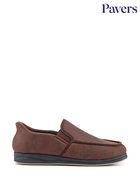 Pavers Brown Extra Wide Memory Foam Slippers (V15736) | AED175