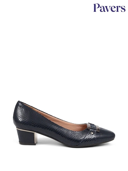Pavers Blue Heeled Court Shoes (V15739) | €46