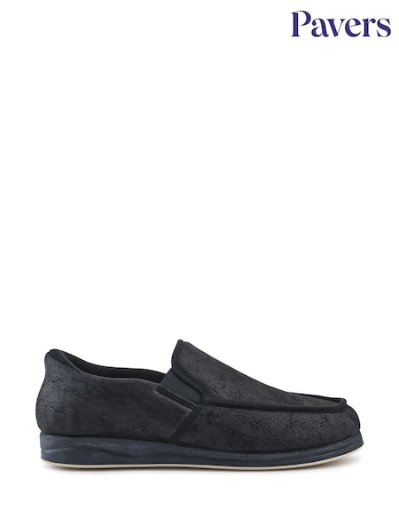 Pavers Black Extra Wide Memory Foam Slippers (V15743) | AED175