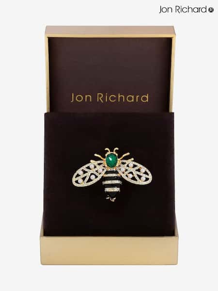 Jon Richard Gold Plated and Crystal Bumble Bee Brooch Gift Box Set (V15765) | €25